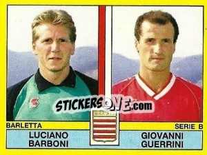 Cromo Luciano Barboni / Giovanni Guerrini - Calciatori 1988-1989 - Panini