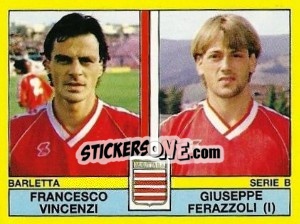 Sticker Francesco Vincenzi / Giuseppe Ferazzoli - Calciatori 1988-1989 n. 396 - Panini