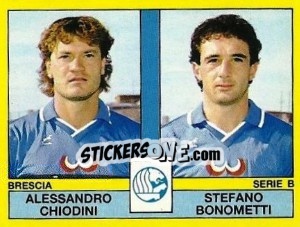 Sticker Alessandro Chiodini / Stefano Bonometti - Calciatori 1988-1989 n. 402 - Panini