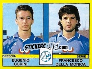 Sticker Eugenio Corini / Francesco Della Monica - Calciatori 1988-1989 n. 403 - Panini