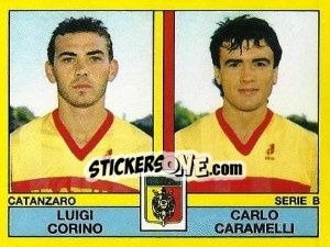Sticker Luigi Corino / Carlo Caramelli - Calciatori 1988-1989 n. 410 - Panini