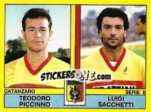 Sticker Teodoro Piccinno / Luigi Sacchetti - Calciatori 1988-1989 n. 412 - Panini