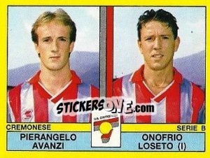 Cromo Pierangelo Avanzi / Onofrio Loseto - Calciatori 1988-1989 - Panini