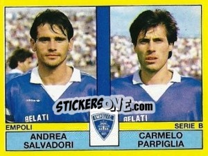 Sticker Andrea Salvadori / Carmelo Parpiglia - Calciatori 1988-1989 n. 437 - Panini