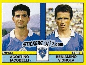 Sticker Agostino Iacobelli / Beniamino Vignola - Calciatori 1988-1989 - Panini