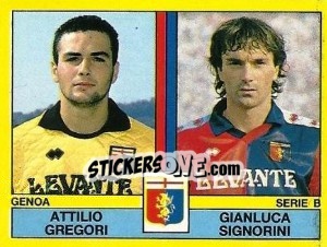 Sticker Attilio Gregori / Gianluca Signorini - Calciatori 1988-1989 n. 445 - Panini