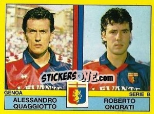 Sticker Alessandro Quaggiotto / Roberto Onorati - Calciatori 1988-1989 n. 448 - Panini