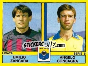 Sticker Emilio Zangara / Angelo Consagra - Calciatori 1988-1989 n. 454 - Panini