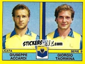 Sticker Giuseppe Accardi / Giorgio Taormina - Calciatori 1988-1989 n. 455 - Panini