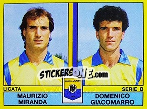 Sticker Maurizio Miranda / Domenico Giacomarro - Calciatori 1988-1989 - Panini