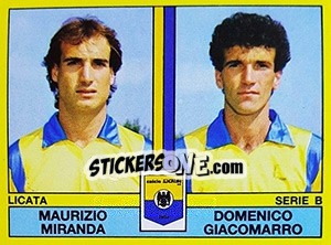 Sticker Maurizio Miranda / Domenico Giacomarro - Calciatori 1988-1989 n. 456 - Panini