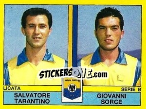 Sticker Salvatore Tarantino / Giovanni Sorce - Calciatori 1988-1989 n. 457 - Panini