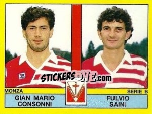 Sticker Gian Mario Consonni / Fulvio Saini - Calciatori 1988-1989 n. 475 - Panini