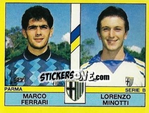 Sticker Marco Ferrari / Lorenzo Minoti - Calciatori 1988-1989 n. 490 - Panini