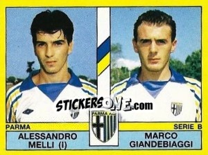 Sticker Alessandro Melli / Marco Giandebiaggi - Calciatori 1988-1989 - Panini