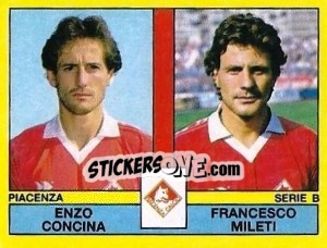 Sticker Enzo Concina / Francesco Mileti - Calciatori 1988-1989 n. 501 - Panini