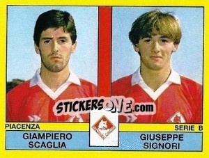 Cromo Giampiero Scaglia / Giuseppe Signori - Calciatori 1988-1989 - Panini