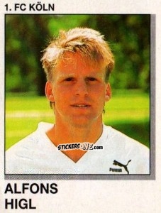 Sticker Alfons Higl - German Football Bundesliga 1991-1992 n. 186 - Panini