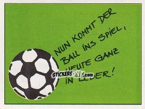 Sticker Nun kommt der Ball ins Spiel, heute ganz in Leder! - German Football Bundesliga 1991-1992 n. B - Panini