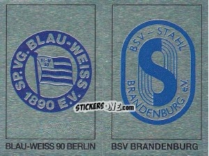 Sticker Wappen (Blau-Weiss 90 Berlin/ BSV Stahl Brandenburg) - German Football Bundesliga 1991-1992 n. W20 - Panini