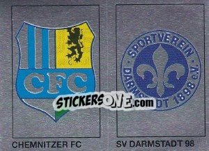 Sticker Wappen (Chemnitzer FC/Darmstadt 98) - German Football Bundesliga 1991-1992 - Panini