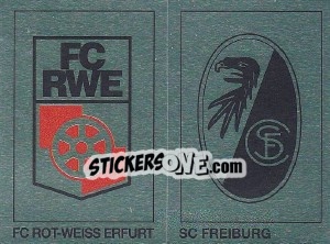 Figurina Wappen (FC Rot-Weiss Erfurt/SC Freiburg) - German Football Bundesliga 1991-1992 - Panini