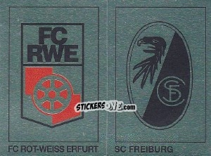 Cromo Wappen (FC Rot-Weiss Erfurt/SC Freiburg) - German Football Bundesliga 1991-1992 - Panini