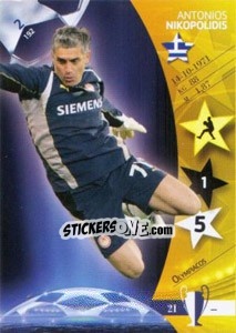 Cromo Antonios Nikopolidis - UEFA Champions League 2006-2007. Trading Cards Game - Panini