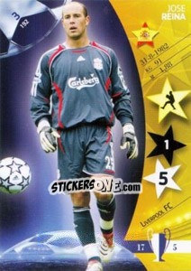 Sticker Pepe Reina - UEFA Champions League 2006-2007. Trading Cards Game n. 3 - Panini