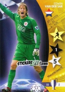 Sticker Edwin van der Sar - UEFA Champions League 2006-2007. Trading Cards Game n. 14 - Panini