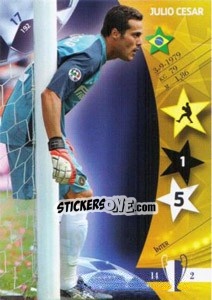 Sticker Julio Cesar - UEFA Champions League 2006-2007. Trading Cards Game n. 17 - Panini