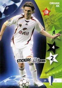 Sticker Orhan Ak - UEFA Champions League 2006-2007. Trading Cards Game n. 20 - Panini