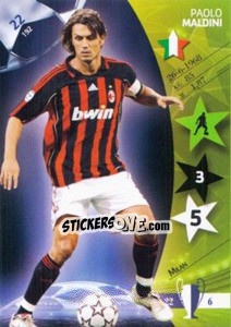 Sticker Paolo Maldini - UEFA Champions League 2006-2007. Trading Cards Game n. 22 - Panini