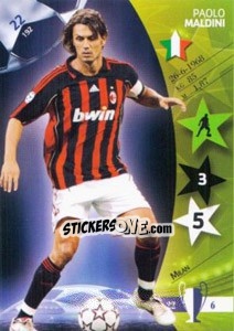 Sticker Paolo Maldini - UEFA Champions League 2006-2007. Trading Cards Game - Panini