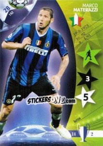 Sticker Marco Materazzi - UEFA Champions League 2006-2007. Trading Cards Game n. 28 - Panini