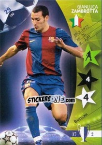 Sticker Gianluca Zambrotta - UEFA Champions League 2006-2007. Trading Cards Game n. 29 - Panini