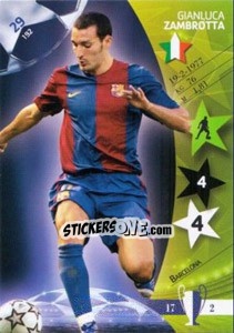 Sticker Gianluca Zambrotta - UEFA Champions League 2006-2007. Trading Cards Game - Panini