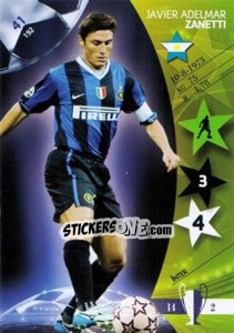 Cromo Javier Adelmar Zanetti - UEFA Champions League 2006-2007. Trading Cards Game - Panini