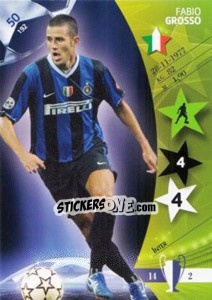 Sticker Fabio Grosso - UEFA Champions League 2006-2007. Trading Cards Game n. 50 - Panini