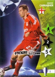 Sticker Jamie Carragher - UEFA Champions League 2006-2007. Trading Cards Game n. 66 - Panini