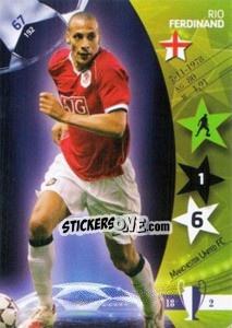 Sticker Rio Ferdinand - UEFA Champions League 2006-2007. Trading Cards Game n. 67 - Panini