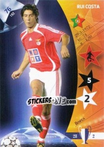 Sticker Rui Costa - UEFA Champions League 2006-2007. Trading Cards Game n. 76 - Panini
