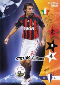 Sticker Andrea Pirlo - UEFA Champions League 2006-2007. Trading Cards Game n. 83 - Panini