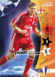 Sticker Steven Gerrard - UEFA Champions League 2006-2007. Trading Cards Game n. 87 - Panini