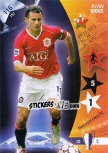 Sticker Ryan Giggs - UEFA Champions League 2006-2007. Trading Cards Game - Panini