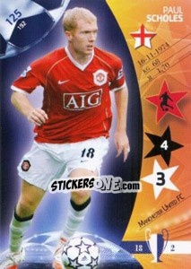 Sticker Paul Scholes - UEFA Champions League 2006-2007. Trading Cards Game n. 125 - Panini