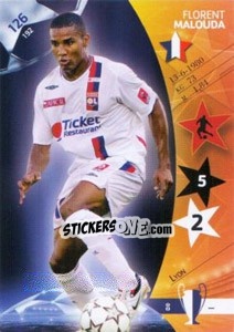 Sticker Florent Malouda - UEFA Champions League 2006-2007. Trading Cards Game n. 126 - Panini