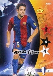 Sticker Xavi Hernández - UEFA Champions League 2006-2007. Trading Cards Game n. 139 - Panini