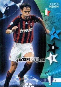 Sticker Filippo Inzaghi - UEFA Champions League 2006-2007. Trading Cards Game n. 148 - Panini
