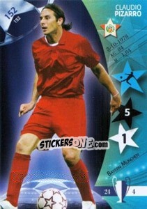 Sticker Claudio Pizarro - UEFA Champions League 2006-2007. Trading Cards Game n. 152 - Panini